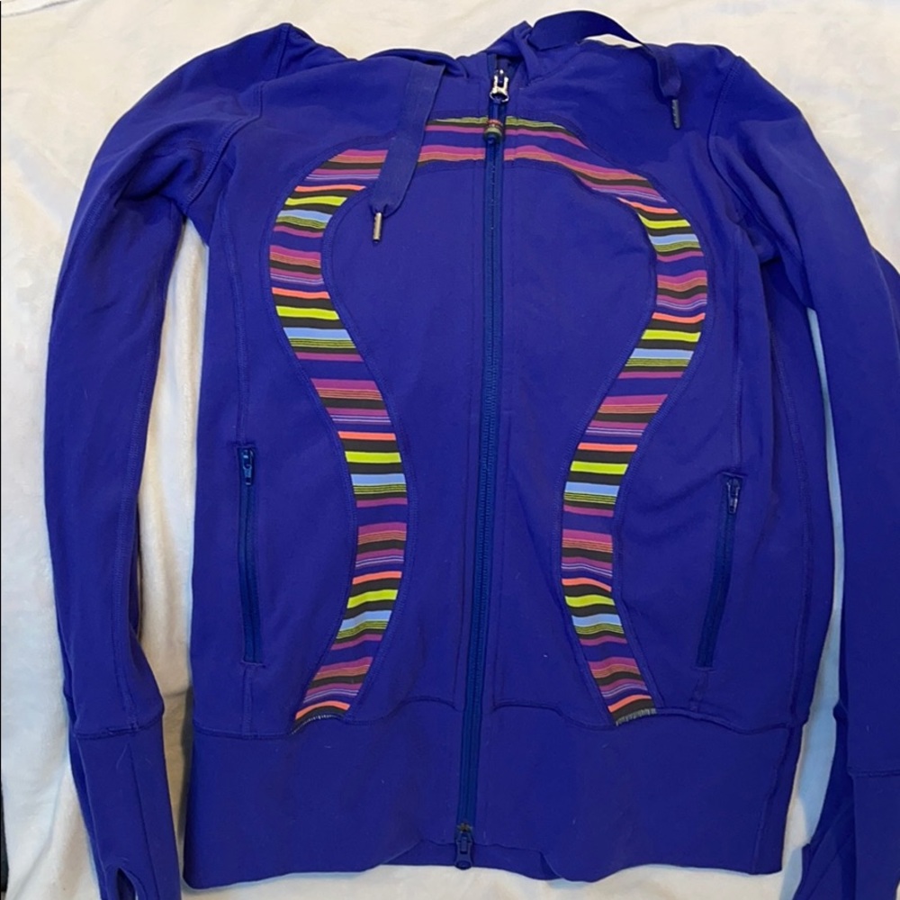 Lululemon Purple Hoodie with Striped Logo size 2